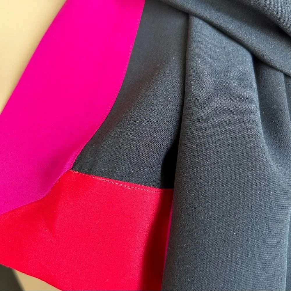 Doncaster Blue Black Red Pink Colorblock Silk Scarf